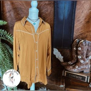 Mustard plus size button up